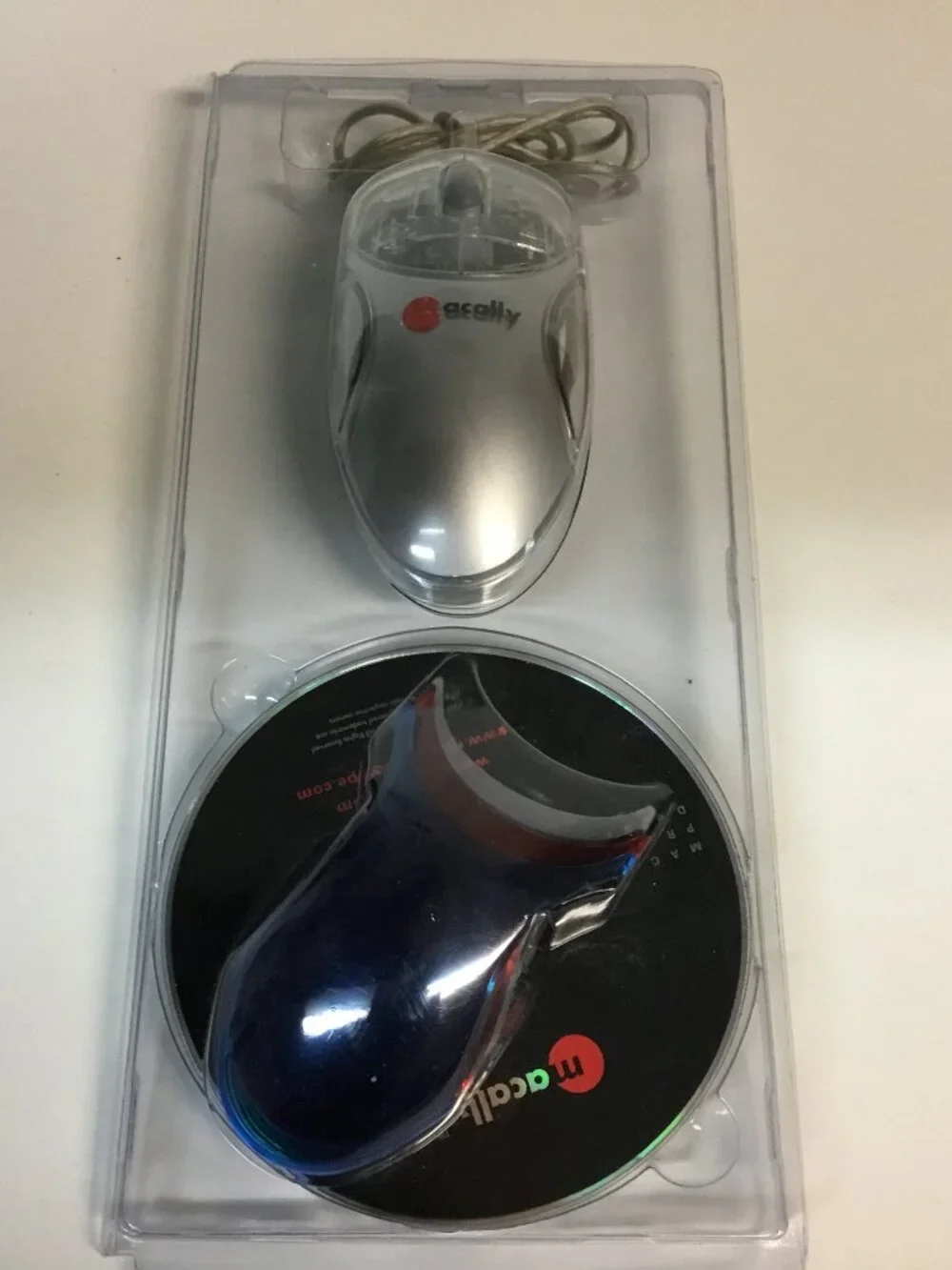 Vintage Macally iOptinet USB Optical Internet Mouse Mac Translucent NIP!